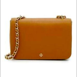 Tory Burch Emerson Saffiano Leather Brown Crossbody Bag - NWOT